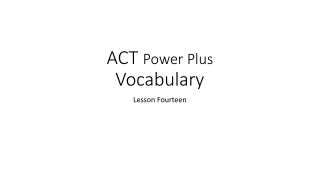 ACT Power Plus Vocabulary