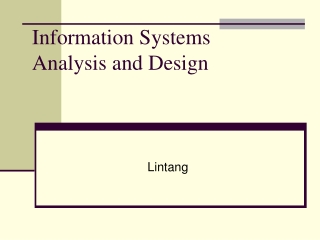 Information Systems Analysis and Design