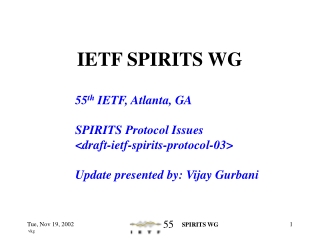 IETF SPIRITS WG