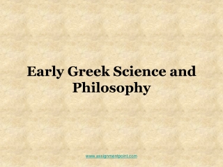 Early Greek Science and Philosophy