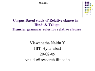Viswanatha Naidu Y IIIT-Hyderabad 20-02-09 vnaidu@research.iiit.ac