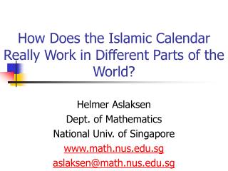 How Does the Islamic Calendar Really Work in Different Parts of the World?