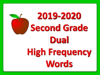 2019-2020 Second Grade Dual High Frequency Words