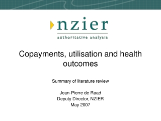 Copayments, utilisation and health outcomes