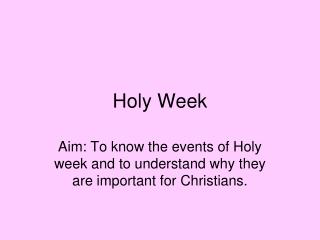 Holy Week