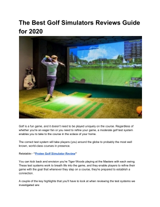 The Best Golf Simulators Reviews Guide for 2020