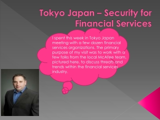 Tokyo Japan – Security for Financial Services