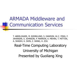 ARMADA Middleware and Communication Services