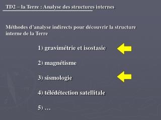 TD2 – la Terre : Analyse des structures internes