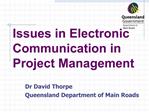 Issues in Electronic Communication in Project Management