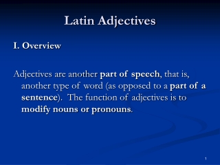 Latin Adjectives