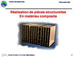 R alisation de pi ces structurelles En mat riau composite