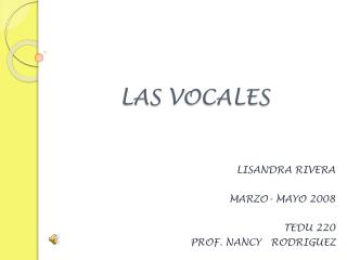 LAS VOCALES