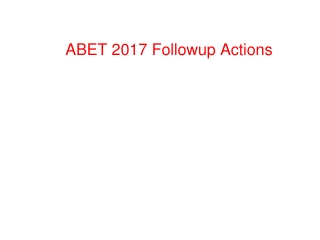 ABET 2017 Followup Actions