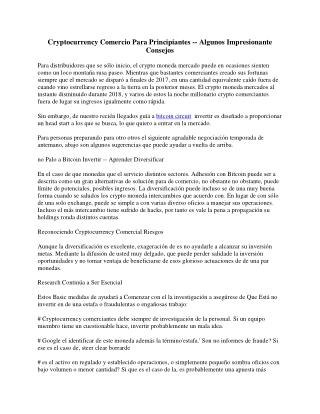 Crypto Moneda Comercio Para Principiantes -- Pocos Impresionante Directrices