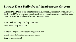 Extract Data Daily from Vacationrentals.com