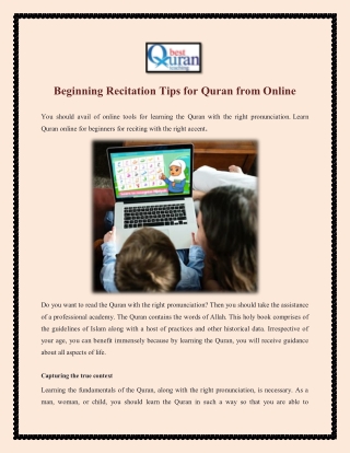 Beginning Recitation Tips for Quran from Online
