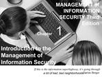 MANAGEMENT of INFORMATION SECURITY Third Edition