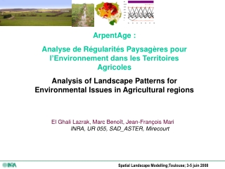 ArpentAge : Analyse de Régularités Paysagères pour l’Environnement dans les Territoires Agricoles