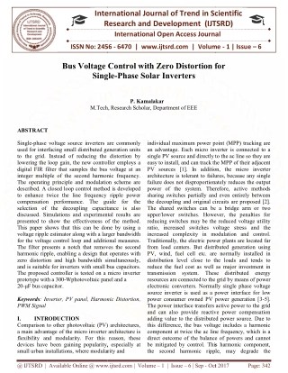 Bus Voltage Control with Zero Distortion for Single Phase Solar Inverters