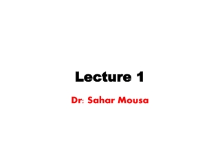 Lecture 1