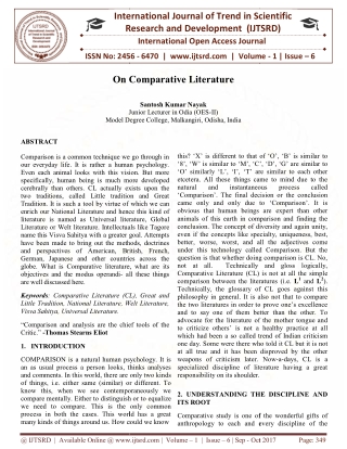 On Comparative Literature