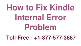 How to Fix Kindle Internal Error Problem