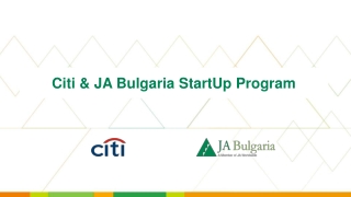 Citi &amp; JA Bulgaria StartUp Program