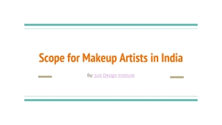 Scope for Makeup Artists in India