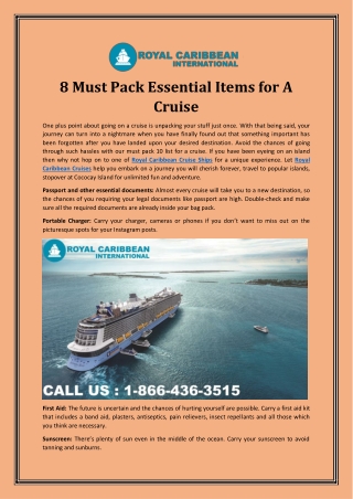 8 Must Pack Essential Items for A Cruise