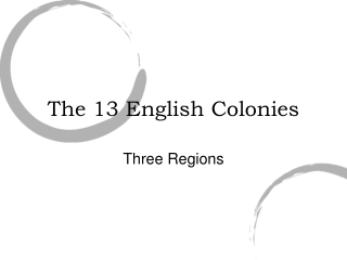 The 13 English Colonies