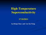 High-Temperature Superconductivity 17
