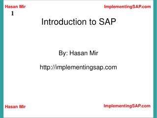 Introduction to SAP