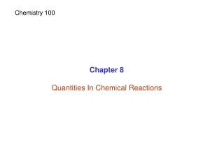 Chapter 8 Quantities In Chemical Reactions