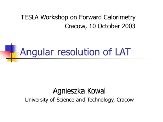 Angular resolution of LAT