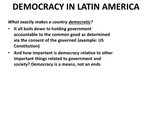 DEMOCRACY IN LATIN AMERICA