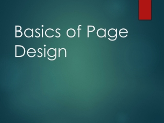 Basics of Page Design