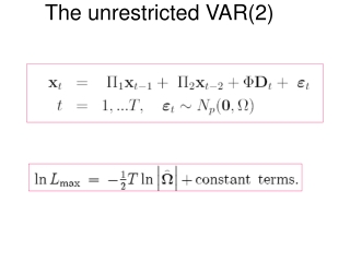 The unrestricted VAR(2)