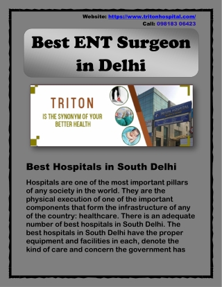 Best ENT Surgeon in Delhi - Best Hospitals in South Delhi