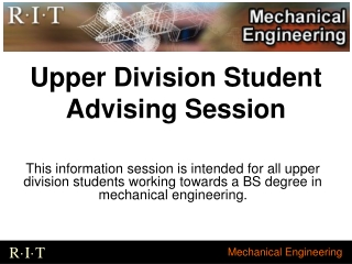 Upper Division Student Advising Session