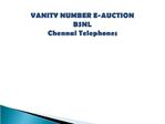 VANITY NUMBER E-AUCTION BSNL Chennai Telephones