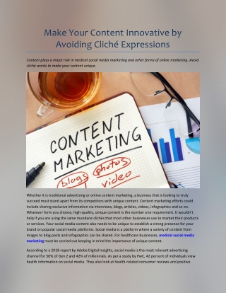 Make Your Content Innovative by Avoiding Cliché Expressions