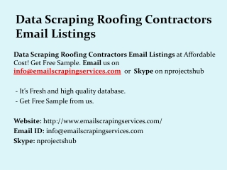 Data Scraping Roofing Contractors Email Listings