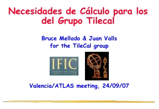 Necesidades de Cálculo para los del Grupo Tilecal