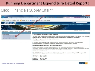 Running Department Expenditure Detail Reports