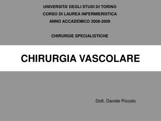 CHIRURGIA VASCOLARE