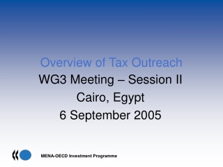 Overview of Tax Outreach