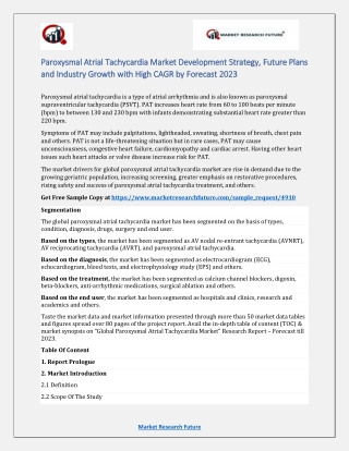 Paroxysmal Atrial Tachycardia Market 2019