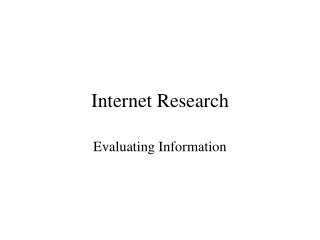 Internet Research