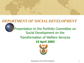 DEPARTMENT OF SOCIAL DEVELOPMENT